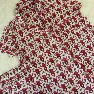 Roller Rabbit Pink Monkey Polo Pajama Set